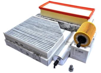 Original Audi Teile A4 8K A5 8T + Q5 8R 2.0L TDI Filter SET Motor Service Inspektionspaket Öl Luft Innenraum Kraftstoff 