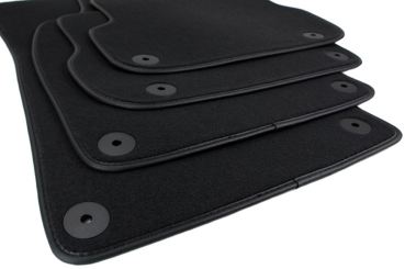 Fußmatten passend für Audi A6 S6 RS6 (4F) A6 Allroad Velours Matten Autoteppich Premium Qualität Lederrand schwarz 4-teilig Baujahr 03/2006-2011 