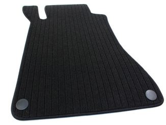 Fußmatte passend für Mercedes C-Klasse W203 S203 RIPS Velours Fahrermatte Premium Qualität Autoteppich schwarz 