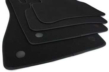 Fußmatten passend für Mercedes E-Klasse W211 S211 Velours Premium Qualität Autoteppich Leder Rand 4-teilig schwarz 