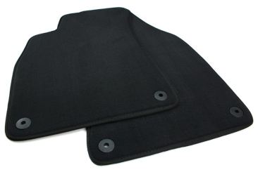 Fußmatten passend für Audi A6 4F (C6) + A6 Allroad Velours Matten in Premium Qualität Autoteppiche schwarz 2-teilig schwarz vorne Baujahr 2005-2011 