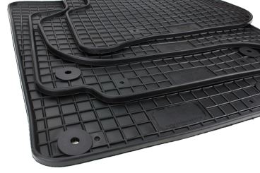 Gummimatten passend für VW Golf Plus Skoda Yeti Fußmatten Allwetter Premium Qualität Rund Druckknopf 