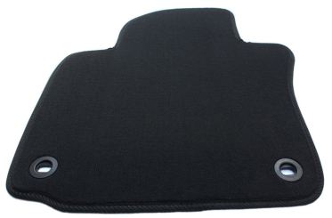 Fußmatte Fahrermatte passend für VW Golf 5 6 Scirocco Jetta passend für Skoda Octavia 1Z Velours Premium Qualität schwarz Drehknebel oval 