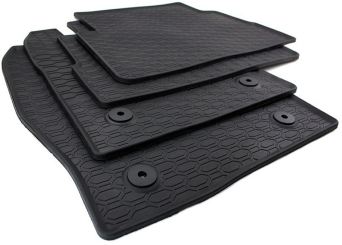 Gummimatten passend für Ford Kuga II ab 2013 Fußmatten Gummi Premium Qualität Auto Allwetter 4-teilig schwarz rund Druckknopf 