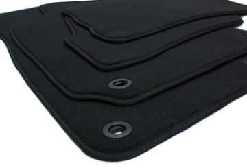 Fußmatten passend für VW Passat B5 (3B) 1997-2000 Velours Matten Premium Qualität Autoteppich schwarz 4-teilig Drehknebel oval 