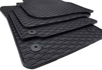 Gummimatten passend für VW Caddy 2K Fussmatten Premium Qualität Allwetter 4-teilig schwarz Kegel rund Drehknebel oval 