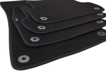 Fußmatten passend für Audi A4 8E (B6 B7) Velours Fußmatten Premium Qualität für Seat Exeo 3R Autoteppich schwarz 4-teilig Baujahr 2001-2008 