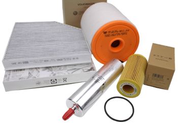 Original Audi Inspektionspaket A6 A7 (4G) A6 Allroad Filter Motor 3.0L TDI ab 10/2014 Filter Service groß 4-teilig 
