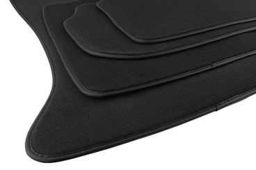 Fußmatten passend für BMW 5er F10 F11 Touring Velours Premium Qualität Autoteppiche schwarz 4-teilig inkl. Filzpad Befestigungen 