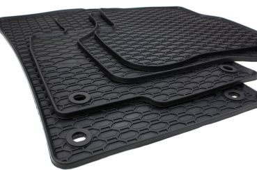 Gummimatten passend für VW Golf 5 6 Scirocco Jetta Fußmatten Gummi Premium Qualität Auto Allwetter 4-teilig schwarz oval 