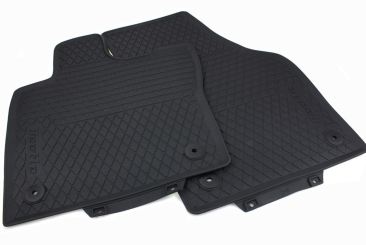 Gummimatten Original VW Beetle 5C + Cabrio Fussmatten Gummimatten Allwetter 2-teilig schwarz Druckknopf rund 