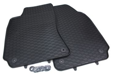Gummimatten passend für VW Passat B5 (3B/3BG) Fussmatten Gummi Premium Qualität Auto Allwetter 2-teilig schwarz rund 