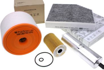 Original Audi Inspektionspaket A6 4G 2.0L TDI ab 2014 Motor Filter Service groß 4-teilig 4-Zylinder 