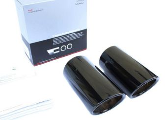 Original Audi Auspuffblenden S-Line A1 8X A3 8P Sportback Auspuff Endrohre Doppelendrohr Edelstahl schwarz 
