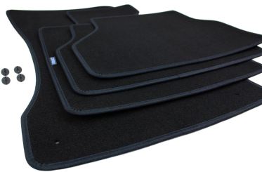 Fußmatten passend für BMW 5er E60 Premium Qualität Velours Autoteppich Matten schwarz 4-teilig 