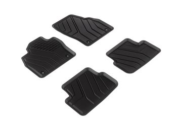 Premium Gummimatten passend für VW Taigo für Skoda Fabia IV Fussmatten Allwetter Schalen Matten 4-teilig schwarz Druckknopf rund 