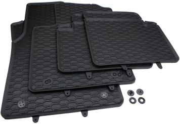 Gummimatten passend für Fiat 500 / 500C ab 2007 Ford KA II Fußmatten Allwetter Waben Automatten Premium Qualität schwarz 4-teilig 
