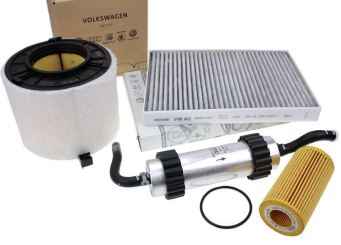 Original Audi Inspektionspaket A4 (8W) A5 (F5) 3.0L V6 TDI Service Filter Motor großes KIT 4-teilig 