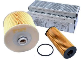 Original Audi Filterpaket A6 (C6 4F) V6 TDI ab 10/2008 2.7L 3.0L Motor Inspektionspaket Filter Service KIT 3-teilig 