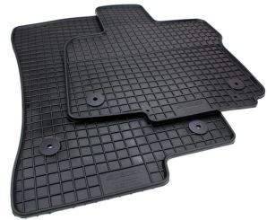 Premium Gummimatten passend für VW Caddy SB ab 11/2020 Fussmatten Gummi Premium Qualität Auto Allwetter 2-teilig schwarz Kegel rund 