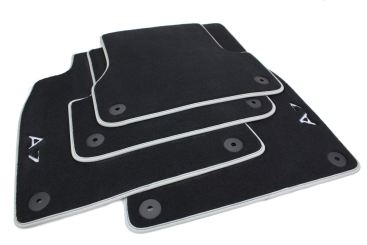 Original Audi Premium Fußmatten A7 Sportback 4G (C7) Velours Textil Autoteppiche Nubuk Silber 4-teilig 