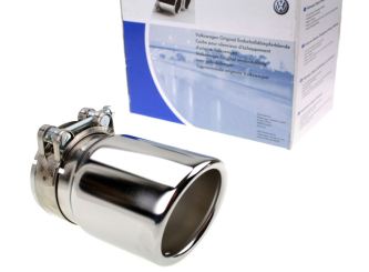 Original VW Auspuffblende 65mm Endrohr Polo Golf Eos Tuning Endrohr Blende Auspuff Edelstahl 