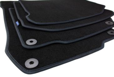 Fußmatten passend für VW Golf 4 Bora Beetle Velours Premium Qualität Autoteppich Druckknopf rund 4-teilig schwarz 
