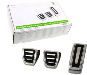 Original Skoda Pedale Octavia 5E Rapid NH Fabia NJ SuperB 3V Pedalkappen Schaltgetriebe edelstahl 
