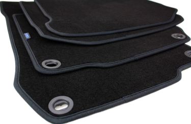 Fußmatten passend für VW Golf 4 Bora Beetle Velours Premium Qualität Autoteppich Drehknebel oval 4-teilig schwarz 