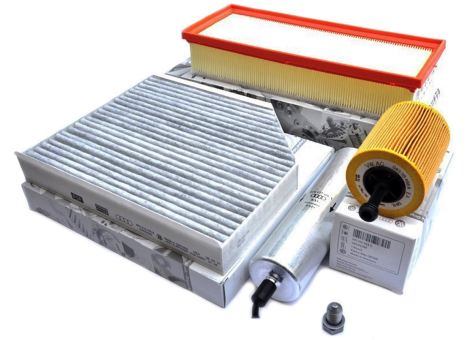Original Audi Teile A4 8K A5 8T + Q5 8R 2.0L TDI Filter SET Motor Service Inspektionspaket Öl Luft Innenraum Kraftstoff 