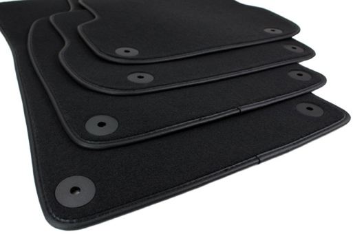 Fußmatten passend für Audi A6 S6 RS6 (4F) A6 Allroad Velours Matten Autoteppich Premium Qualität Lederrand schwarz 4-teilig Baujahr 03/2006-2011 