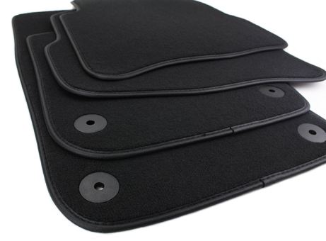 Fussmatten passend für VW Passat 3C B6 + CC Velours Premium Qualität Autoteppich 4-teilig schwarz 4-teilig rund 