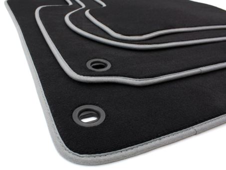 Fußmatten passend für VW Golf 5 6 + Variant Jetta III Scirocco Velours Premium Qualität Autoteppich schwarz/grau oval 