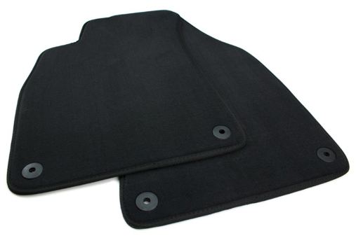 Fußmatten passend für Audi A6 4F (C6) + A6 Allroad Velours Matten in Premium Qualität Autoteppiche schwarz 2-teilig schwarz vorne Baujahr 2005-2011 