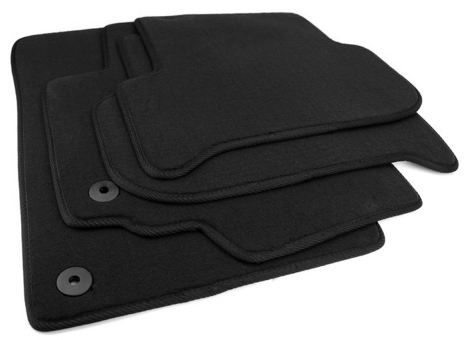 Fußmatten passend für VW Golf Plus Cross Velours Premium Qualität Autoteppich 4-teilig schwarz Druckknopf rund 