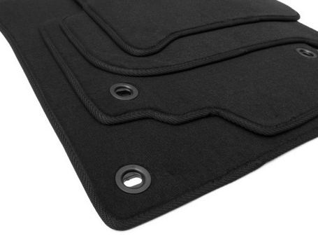 Fußmatten passend für VW Golf 5 6 Plus / Cross Golf Velours Premium Qualität Autoteppich 4-teilig schwarz Drehknebel oval 