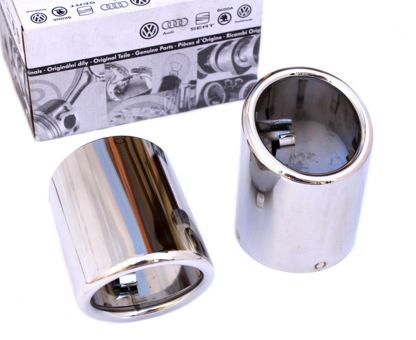 Original Endrohrblenden für Skoda Yeti edelstahl Auspuffblenden 60mm auch passend für Golf 6 Doppelendrohr Blende 