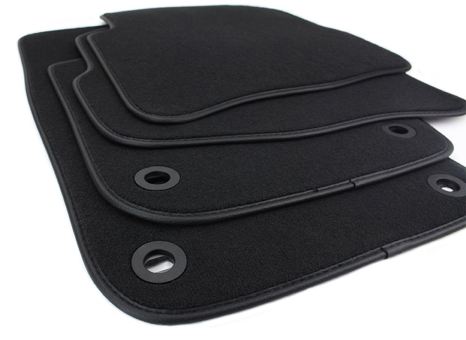 Fussmatten passend für VW Passat 3C B6 + CC Velours Premium Premium Qualität Autoteppich 4-teilig schwarz oval 