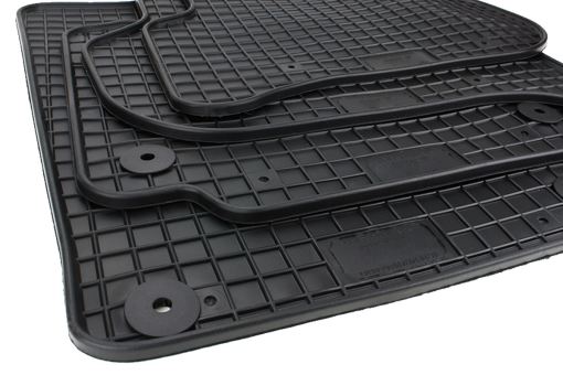 Gummimatten passend für VW Golf Plus Skoda Yeti Fußmatten Allwetter Premium Qualität Rund Druckknopf 