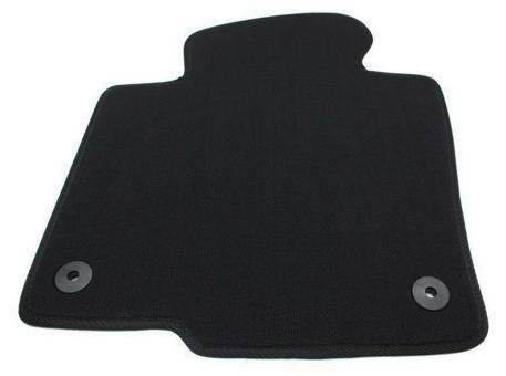 Fussmatte Fahrermatte  passend für VW Passat 3C + CC Velours Premium Qualität Autoteppich schwarz Druckknopf rund 