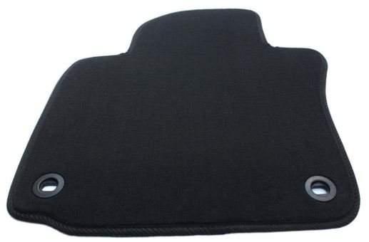 Fußmatte Fahrermatte passend für VW Golf 5 6 Scirocco Jetta passend für Skoda Octavia 1Z Velours Premium Qualität schwarz Drehknebel oval 