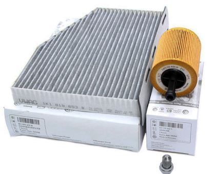 Original VW Audi Seat Skoda Teile 1.9L 2.0L TDI Inspektionspaket 2-teilig Filter Motor A3 Golf 5 Passat 3C Touran Tiguan Leon 