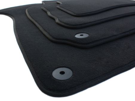 Fußmatten passend für VW Passat B5 (3B 3BG) 1997-2005 Velours Matten Premium Qualität Autoteppich schwarz 4-teilig Druckknopf rund 