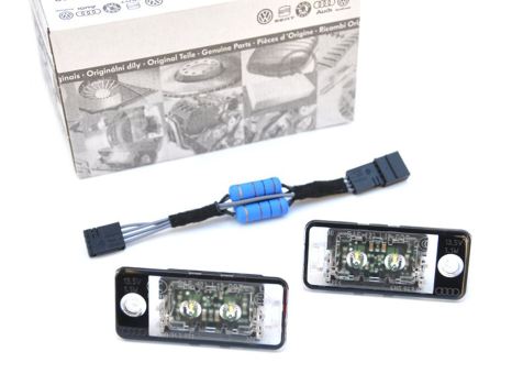 Original Audi LED Kennzeichenleuchten inkl. Adapter Leuchten für A4 S4 8E A6 S6 4F A8 Q7 4L 