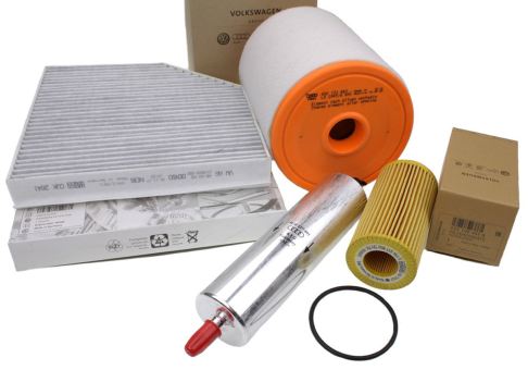 Original Audi Inspektionspaket A6 A7 (4G) A6 Allroad Filter Motor 3.0L TDI ab 10/2014 Filter Service groß 4-teilig 