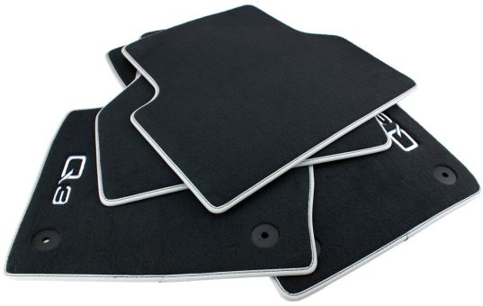 Fußmatten Original Audi Q3 SQ3 8U Premium Velours S-Line Textil Autoteppiche Nubuk silber 4-teilig 