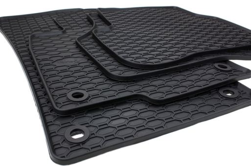 Gummimatten passend für VW Golf 5 6 Scirocco Jetta Fußmatten Gummi Premium Qualität Auto Allwetter 4-teilig schwarz oval 
