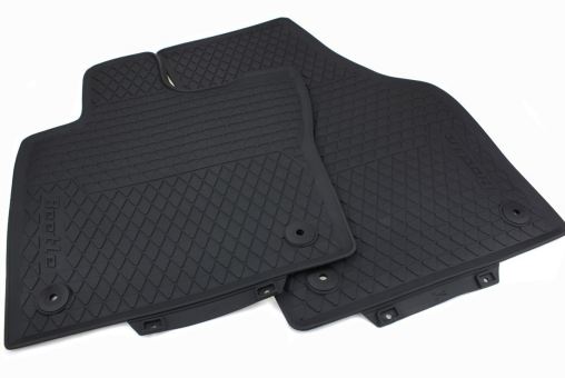 Gummimatten Original VW Beetle 5C + Cabrio Fussmatten Gummimatten Allwetter 2-teilig schwarz Druckknopf rund 