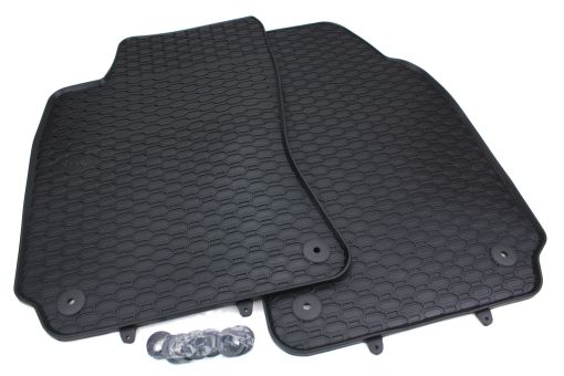 Gummimatten passend für VW Passat B5 (3B/3BG) Fussmatten Gummi Premium Qualität Auto Allwetter 2-teilig schwarz rund 