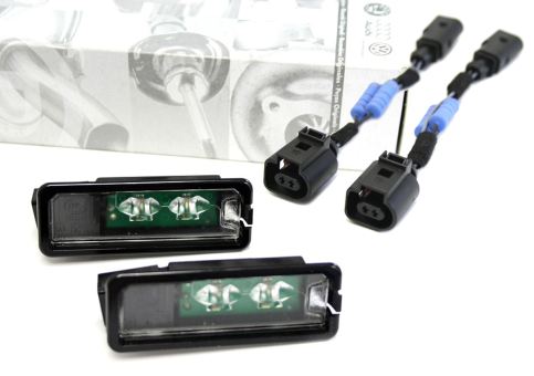 Original VW LED Kennzeichenleuchten + Widerstands Adapter Golf 5 6 7 Cabrio Polo Eos Passat / CC Scirocco 